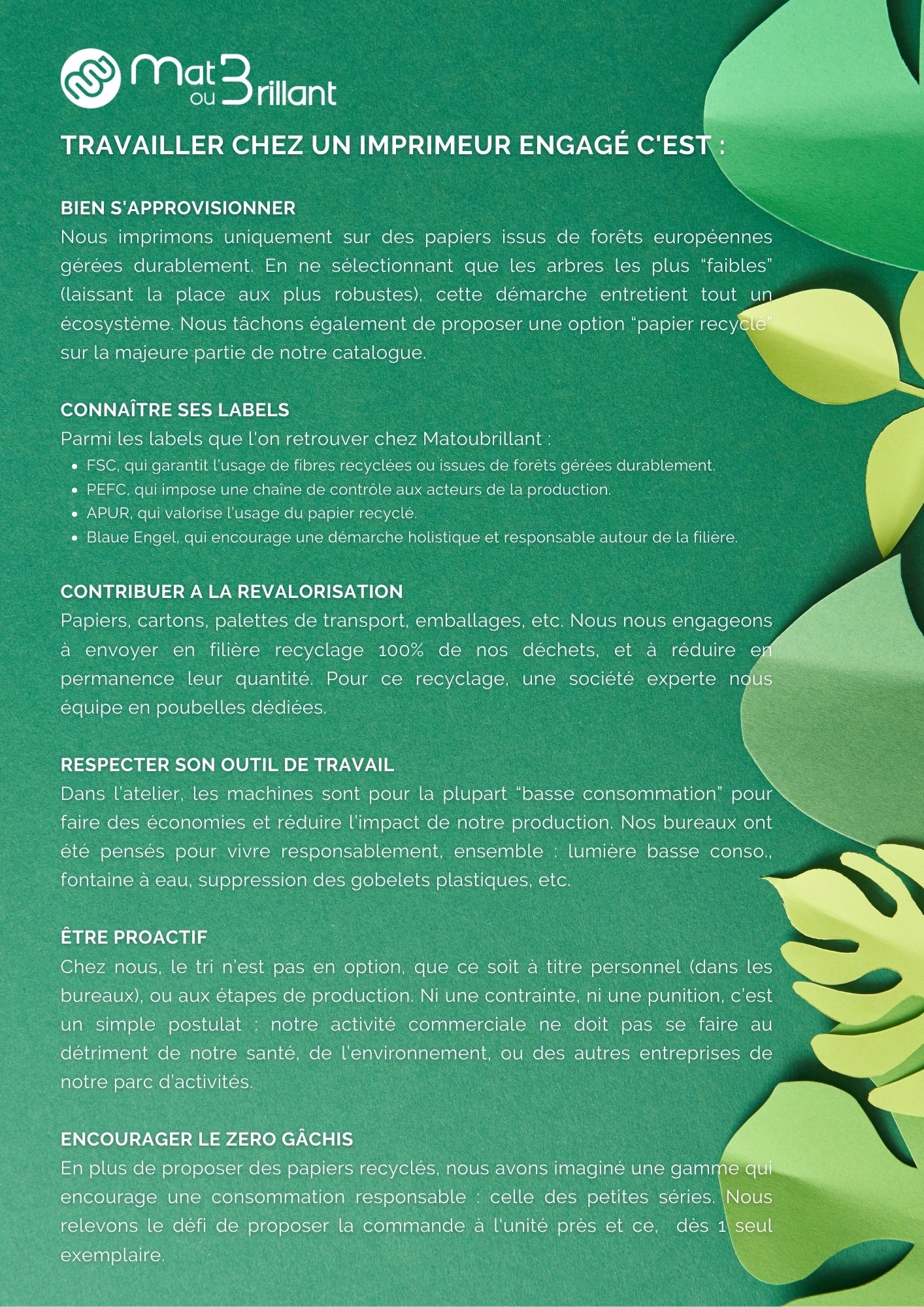 Notre charte - Imprimvert